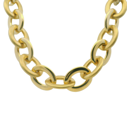 Roberto Coin 18k Yellow Gold Diamond Pave Oval Link Necklace