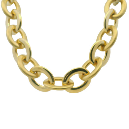 Roberto Coin 18k Yellow Gold Diamond Pave Oval Link Necklace
