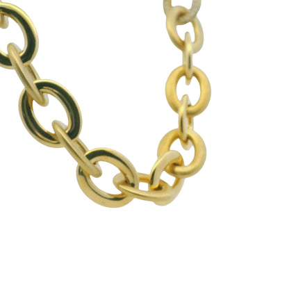 Roberto Coin 18k Yellow Gold Diamond Pave Oval Link Necklace