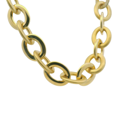 Roberto Coin 18k Yellow Gold Diamond Pave Oval Link Necklace