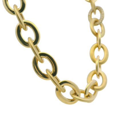 Roberto Coin 18k Yellow Gold Diamond Pave Oval Link Necklace