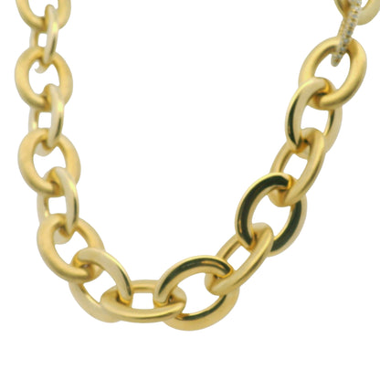 Roberto Coin 18k Yellow Gold Diamond Pave Oval Link Necklace