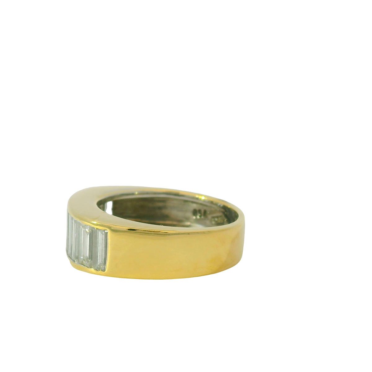 18k Yellow Gold Natural 2.0 Carat Baguette Cut Diamond Band Ring