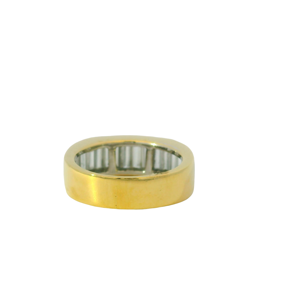 18k Yellow Gold Natural 2.0 Carat Baguette Cut Diamond Band Ring