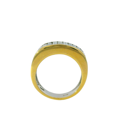 18k Yellow Gold Natural 2.0 Carat Baguette Cut Diamond Band Ring