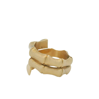 14K Yellow Gold Bamboo Design Wrap Around Ring
