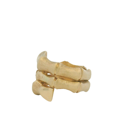 14K Yellow Gold Bamboo Design Wrap Around Ring