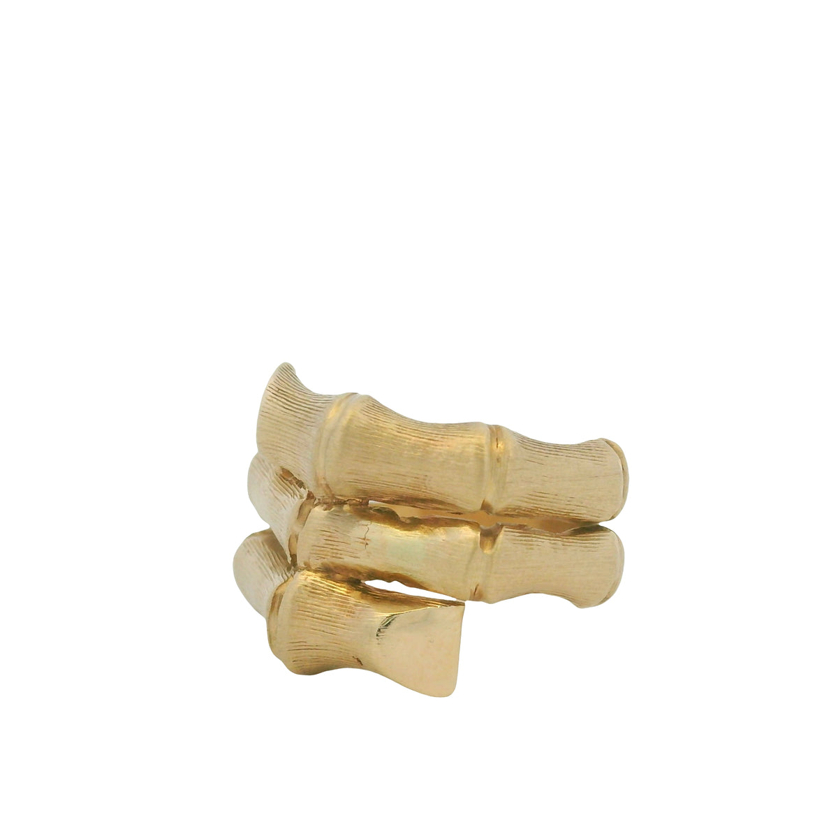 14K Yellow Gold Bamboo Design Wrap Around Ring — product photo 17