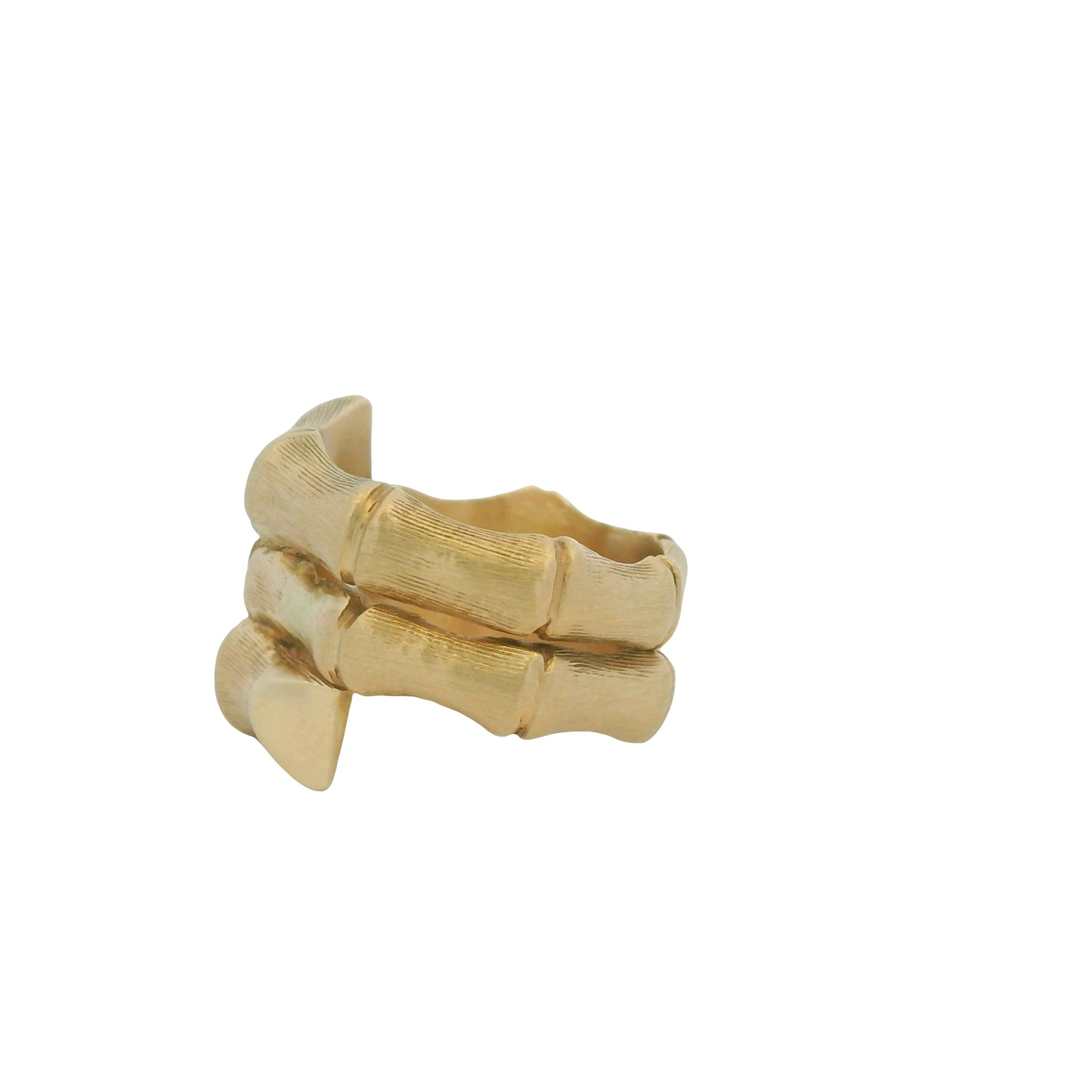 14K Yellow Gold Bamboo Design Wrap Around Ring