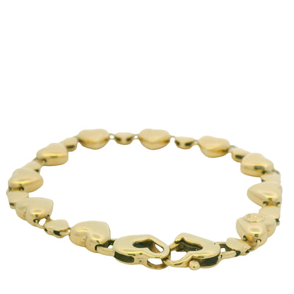 18K Yellow Gold Alternating Large and Small Heart Station Bracelet
