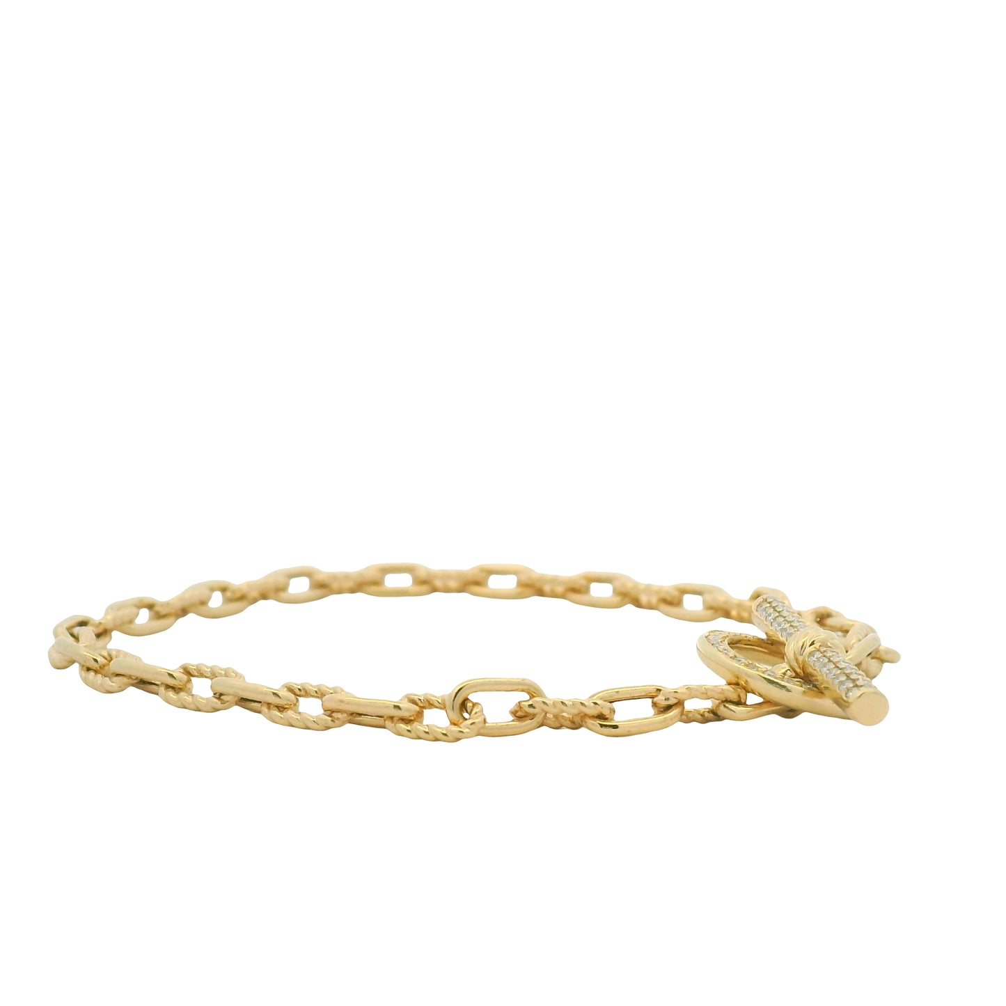 David Yurman 18K Yellow Gold Madison® Pavé Diamond Toggle Chain Bracelet