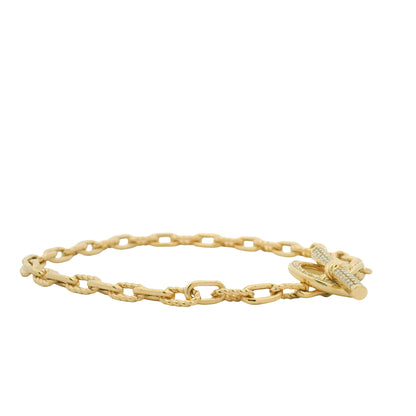 David Yurman 18K Yellow Gold Madison® Pavé Diamond Toggle Chain Bracelet