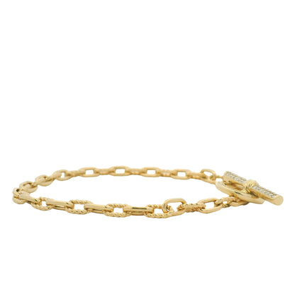 David Yurman 18K Yellow Gold Madison® Pavé Diamond Toggle Chain Bracelet