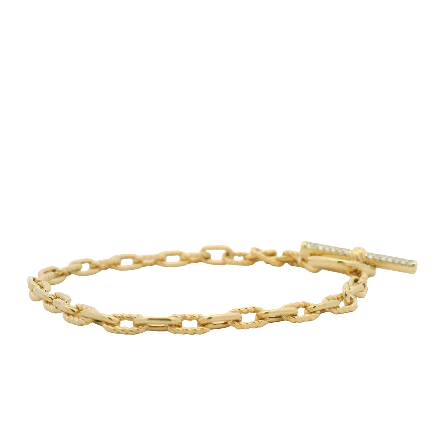 David Yurman 18K Yellow Gold Madison® Pavé Diamond Toggle Chain Bracelet