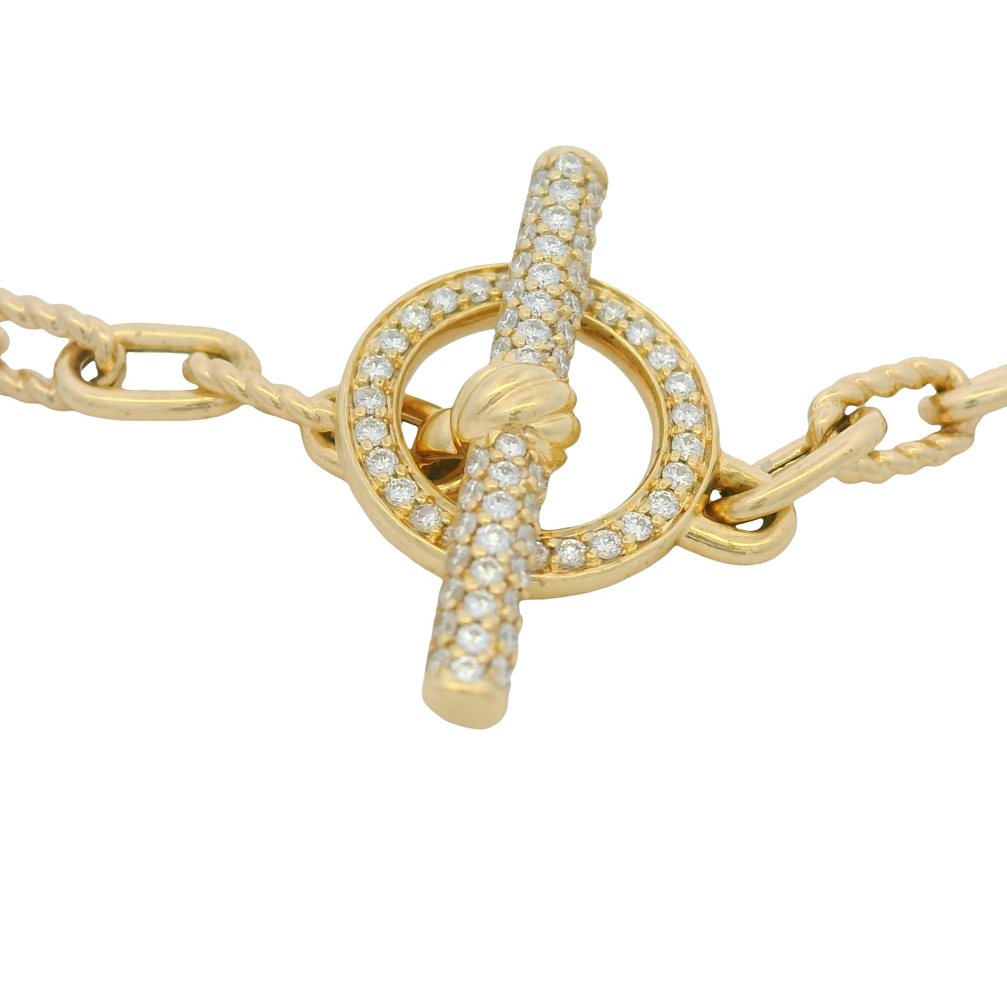 David Yurman 18K Yellow Gold Madison® Pavé Diamond Toggle Chain Bracelet