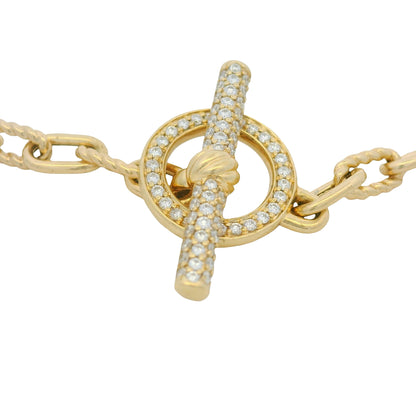 David Yurman 18K Yellow Gold Madison® Pavé Diamond Toggle Chain Bracelet