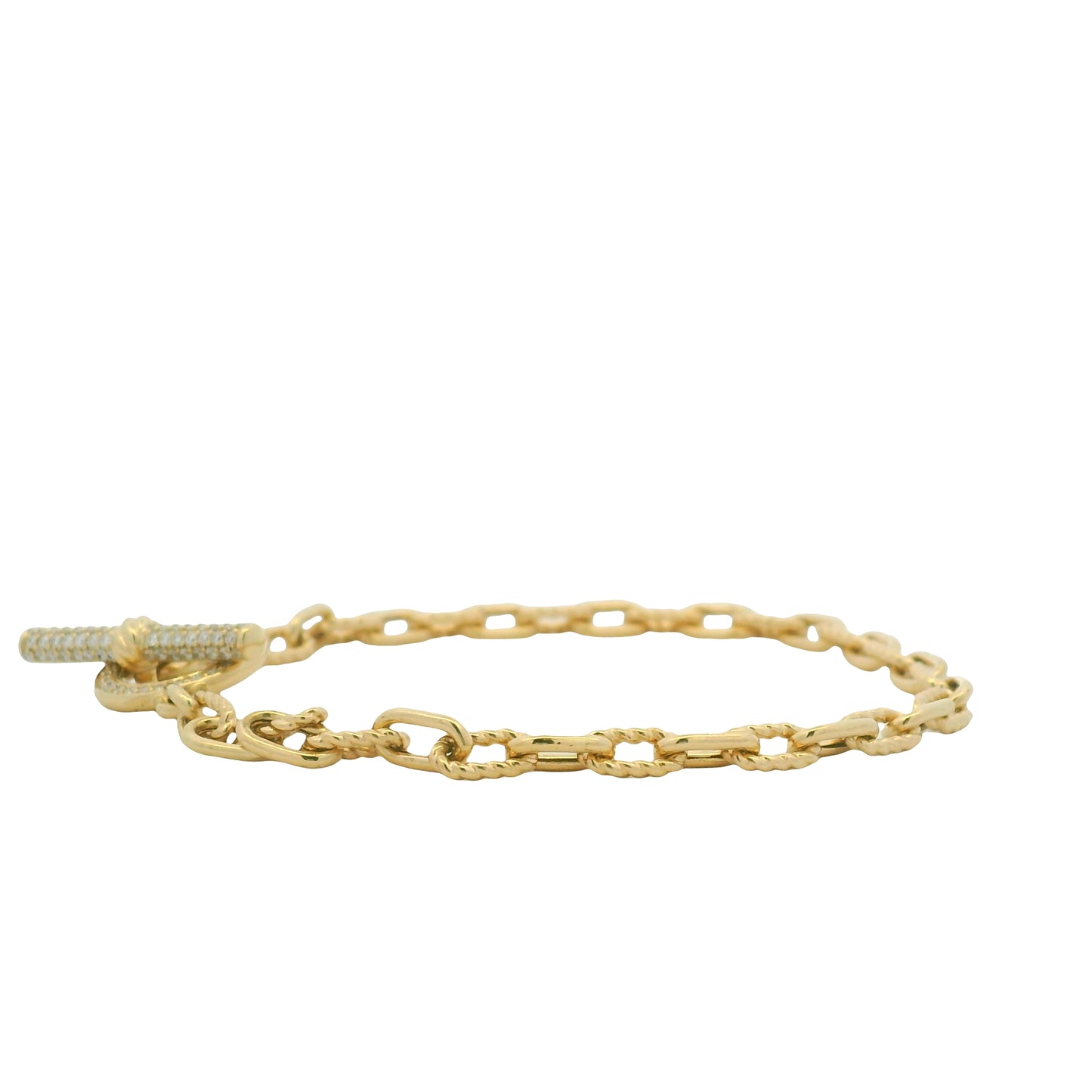 David Yurman 18K Yellow Gold Madison® Pavé Diamond Toggle Chain Bracelet