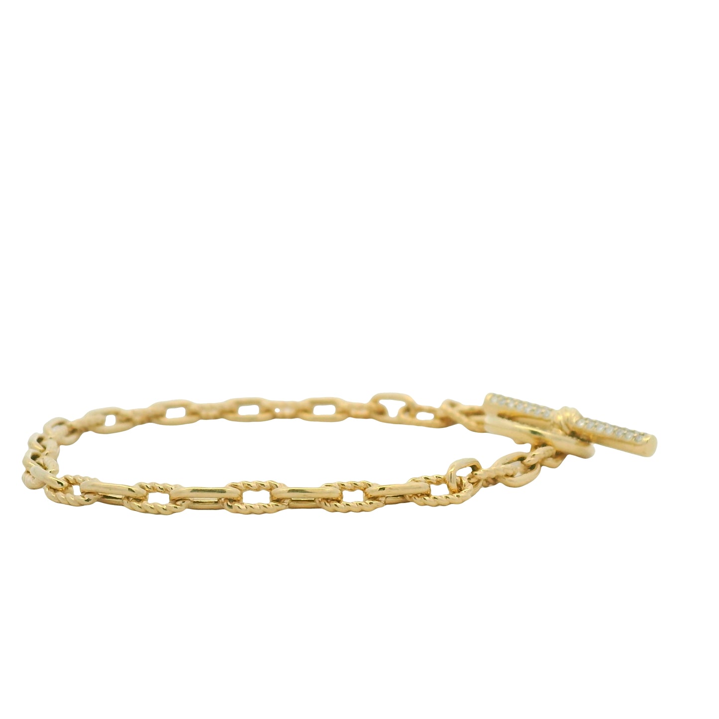 David Yurman 18K Yellow Gold Madison® Pavé Diamond Toggle Chain Bracelet