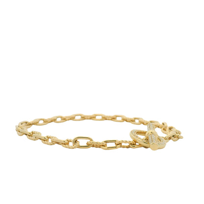 David Yurman 18K Yellow Gold Madison® Pavé Diamond Toggle Chain Bracelet