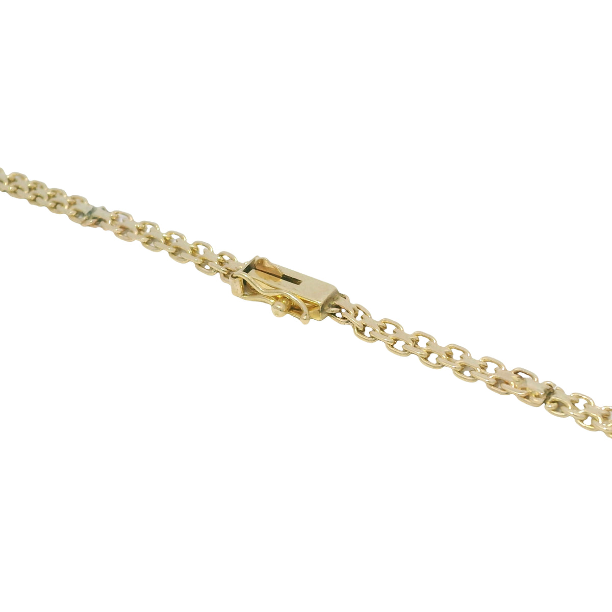 14K Yellow Gold Natural Emerald Tear-Drop Shape Pendant Link Necklace