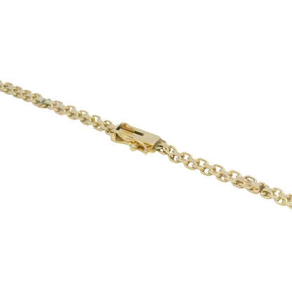 14K Yellow Gold Natural Emerald Tear-Drop Shape Pendant Link Necklace