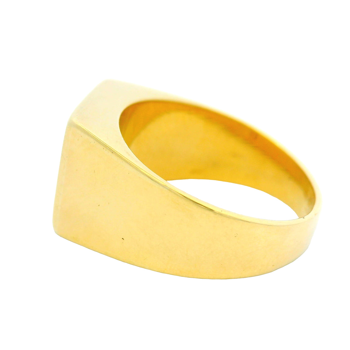 18K Yellow Gold Square Top Signet Engravable Ring