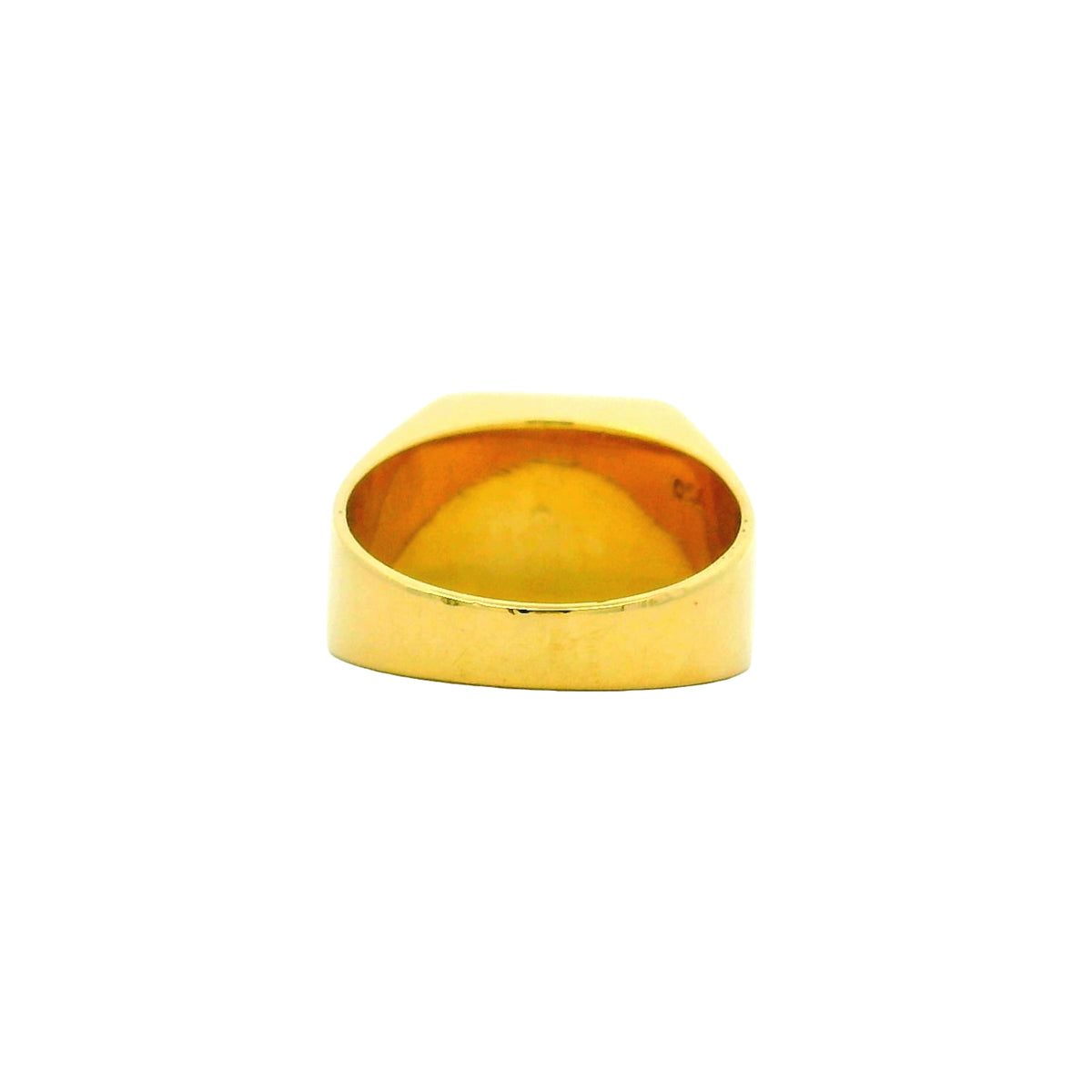 18K Yellow Gold Square Top Signet Engravable Ring