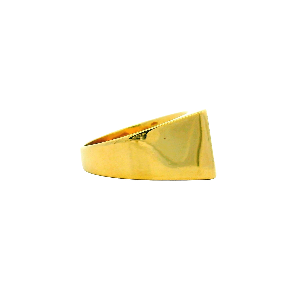 18K Yellow Gold Square Top Signet Engravable Ring