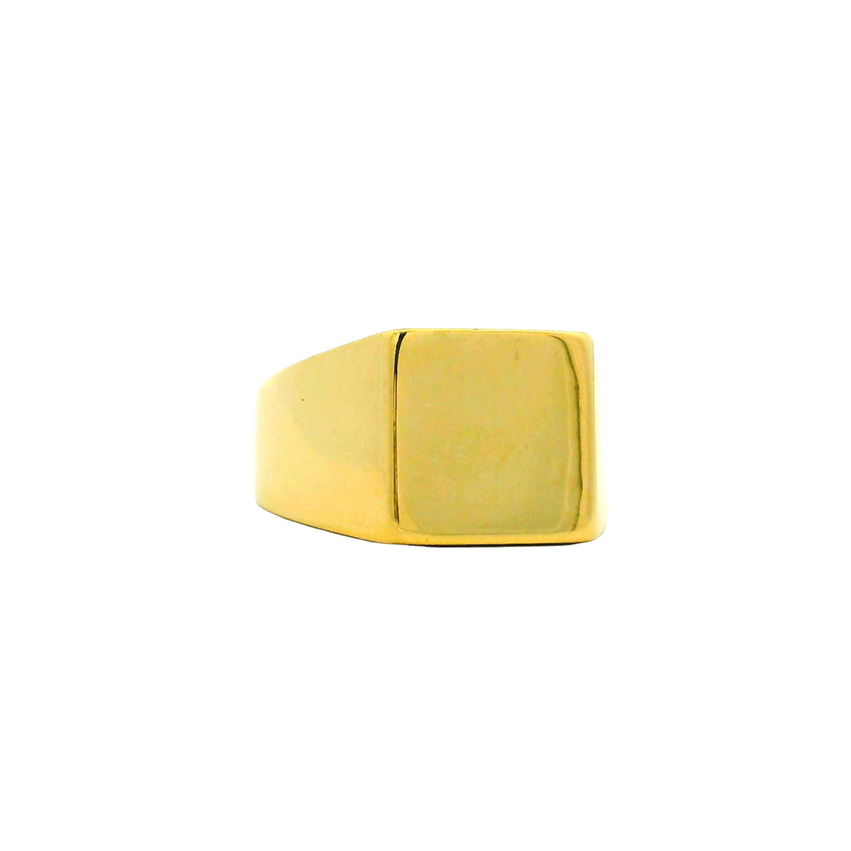 18K Yellow Gold Square Top Signet Engravable Ring