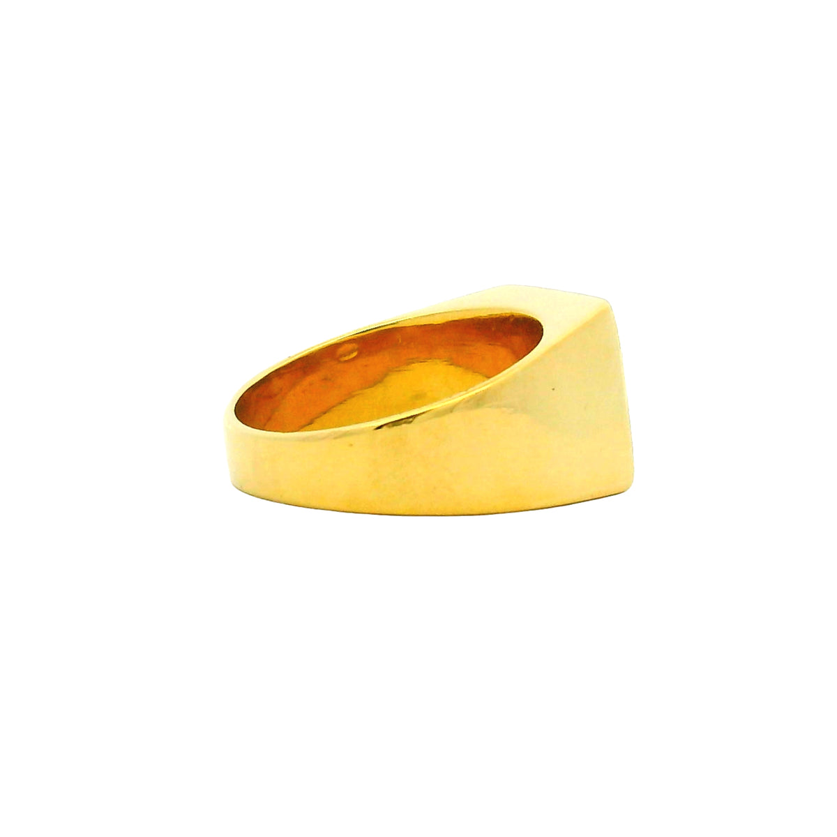 18K Yellow Gold Square Top Signet Engravable Ring