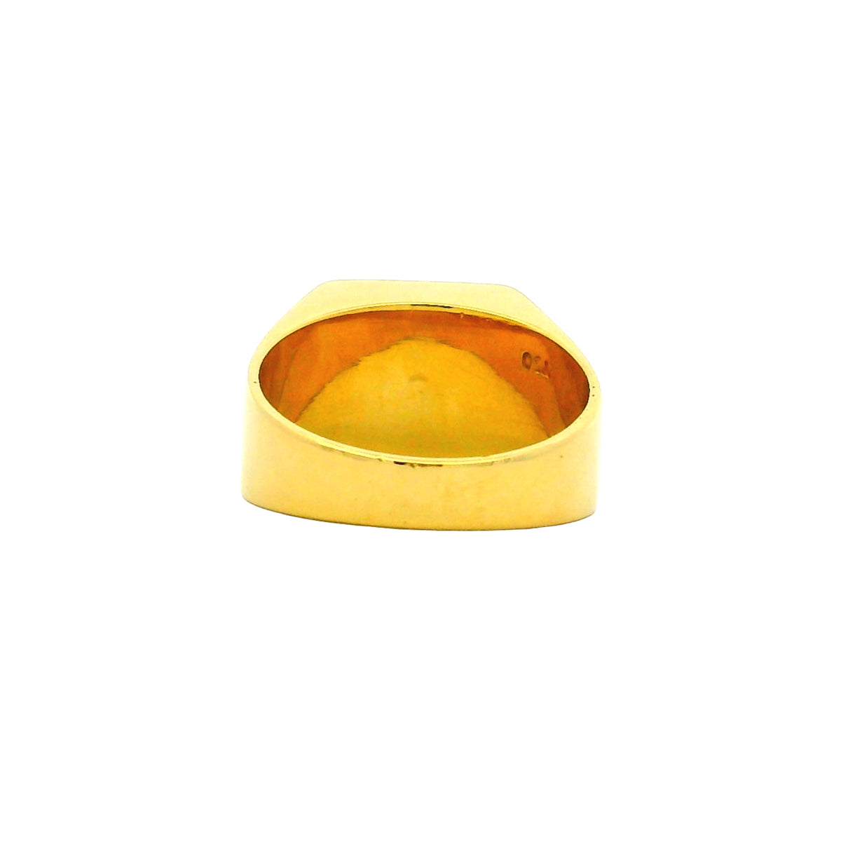 18K Yellow Gold Square Top Signet Engravable Ring