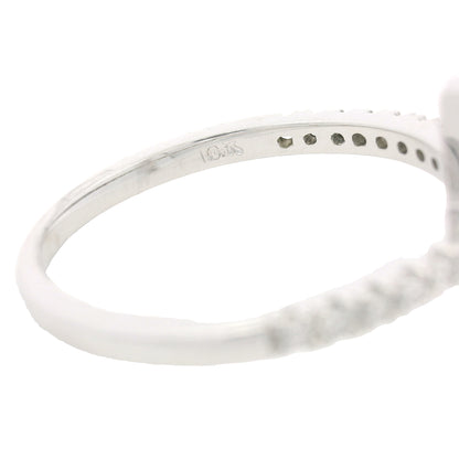 14k White Gold Natural Round Diamond Bar Narrow Band Ring