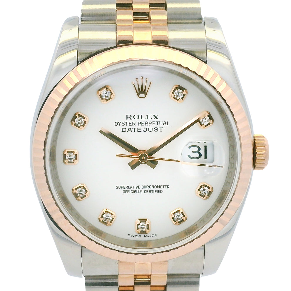 Datejust Two-Tone White Diamond Dial