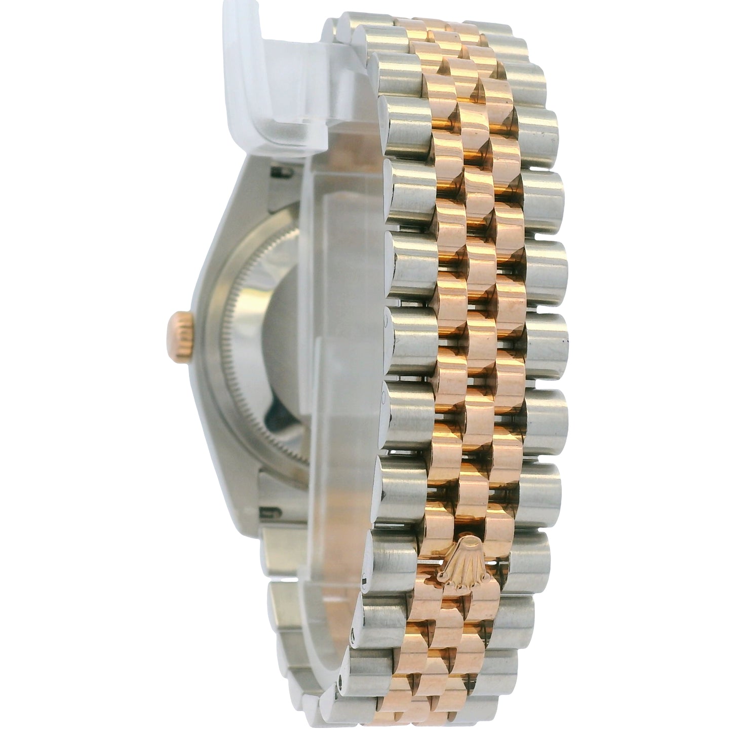 Rolex 116231 Datejust Two-Tone White Diamond Dial Fluted Bezel 36mm Watch