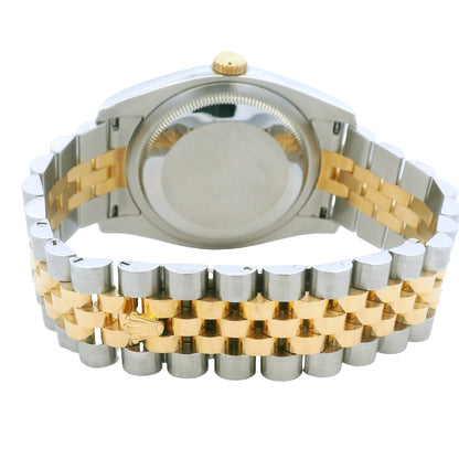 Rolex 116233 Datejust Two-Tone Champagne Diamond Dial Fluted Bezel 36mm Watch