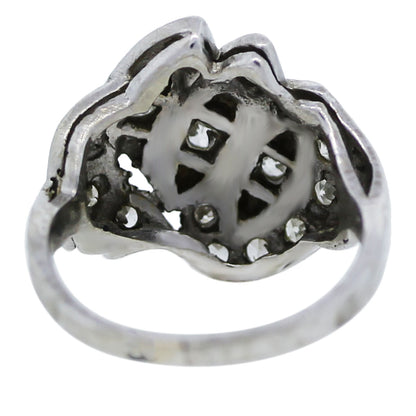 Vintage 14K White Gold Diamond Ring
