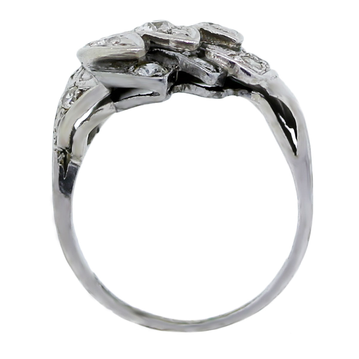 Vintage 14K White Gold Diamond Ring