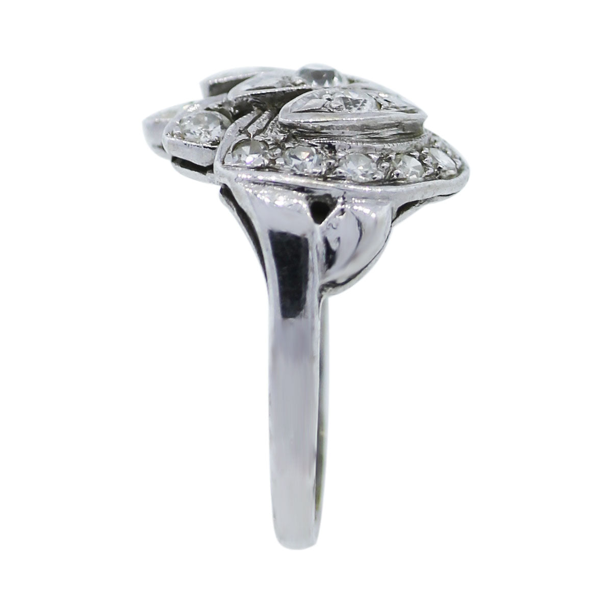 Vintage 14K White Gold Diamond Ring