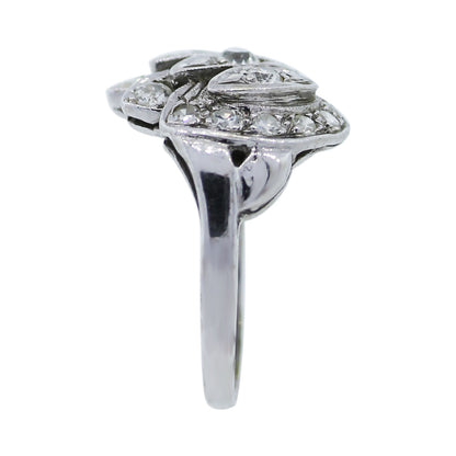 Vintage 14K White Gold Diamond Ring