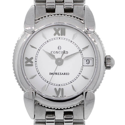 Concord Impresario Stainless Steel White Roman Dial Ladies Watch
