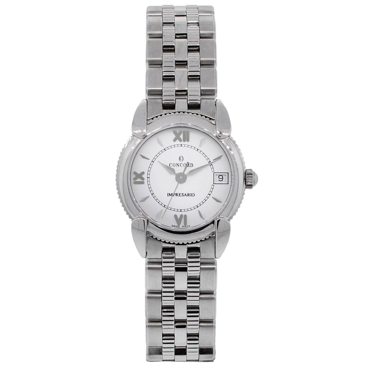 Concord Impresario Stainless Steel White Roman Dial Ladies Watch