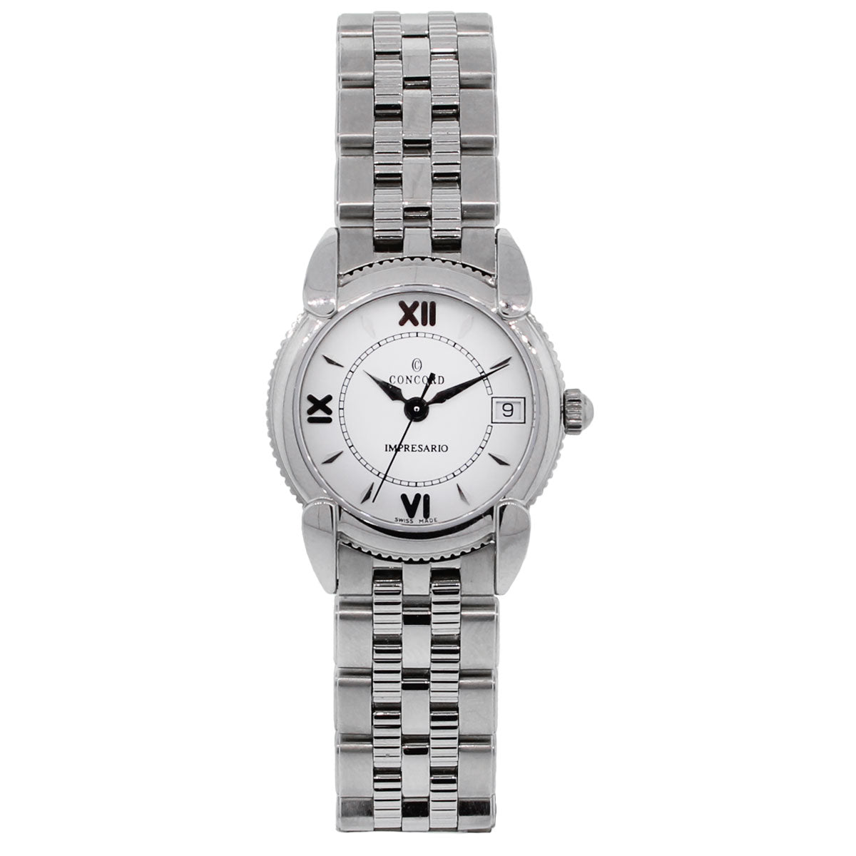 Concord Impresario Stainless Steel White Roman Dial Ladies Watch