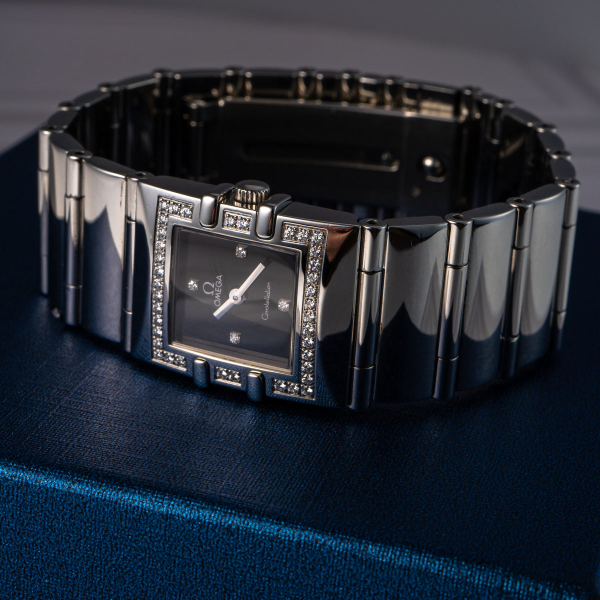 Omega Constellation Diamond Bezel Black Dial Watch