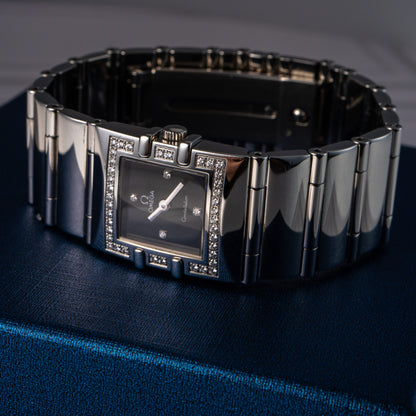 Omega Constellation Diamond Bezel Black Dial Watch