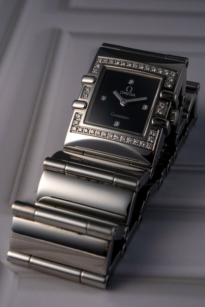 Omega Constellation Diamond Bezel Black Dial Watch