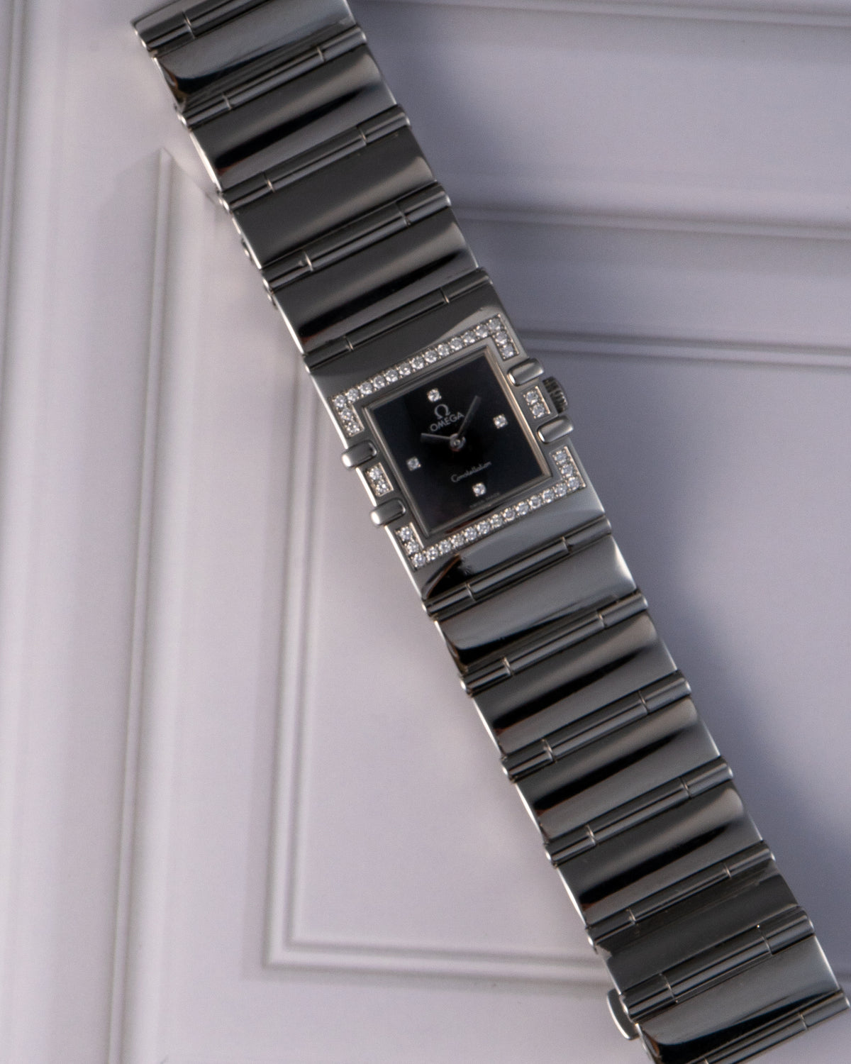 Omega Constellation Diamond Bezel Black Dial Watch