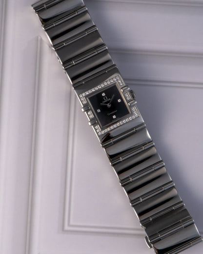 Omega Constellation Diamond Bezel Black Dial Watch