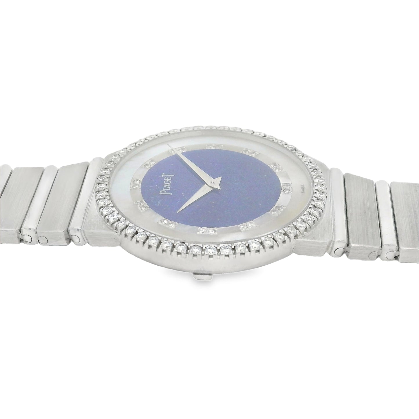 Piaget 18k White Gold Lapis & Mother of Pearl Diamond Dial Watch