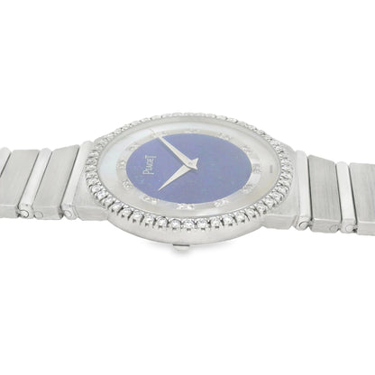 Piaget 18k White Gold Lapis & Mother of Pearl Diamond Dial Watch