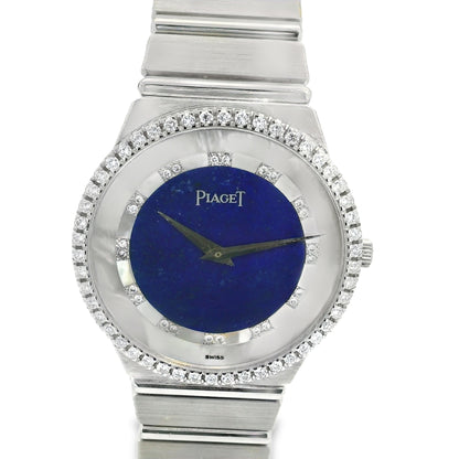 Piaget 18k White Gold Lapis & Mother of Pearl Diamond Dial Watch